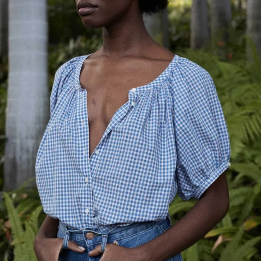 Doen June Top Blue Gingham - XS